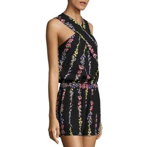 BCBG MaxAzria black floral ISLA romper - Size L